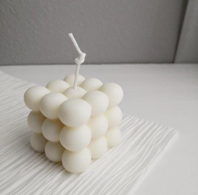 Minimalist Bubble Cube Candle (multiple scents)